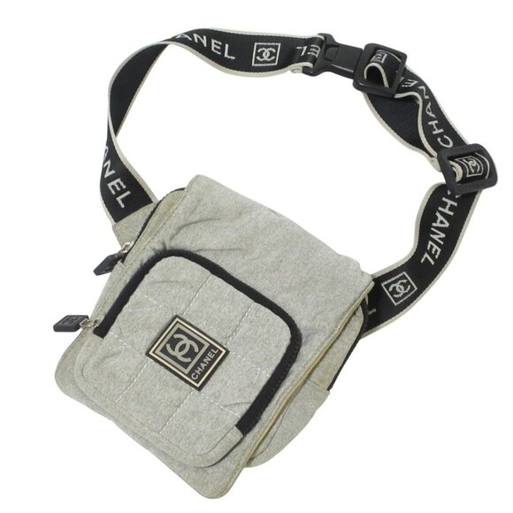 CHANEL Gray Logo Pouch - Picture 1 of 11